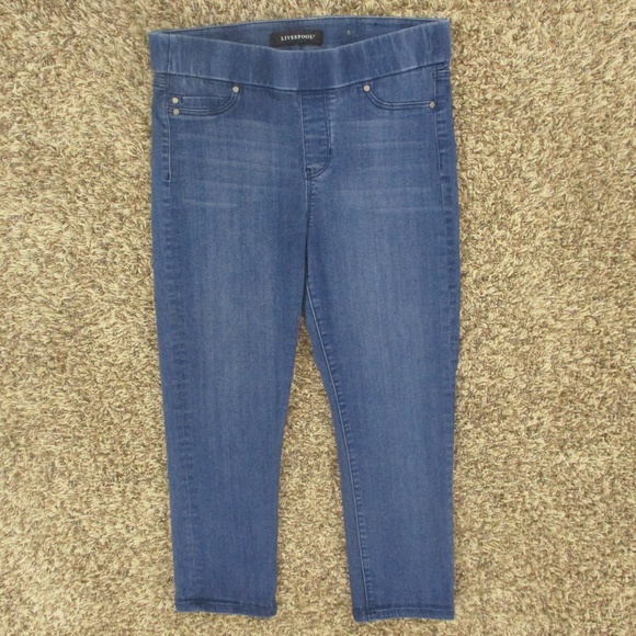 Liverpool Jeans Women's 8 Havasue‎ Deep The Capri Pull On Stretch Denim - Picture 1 of 9